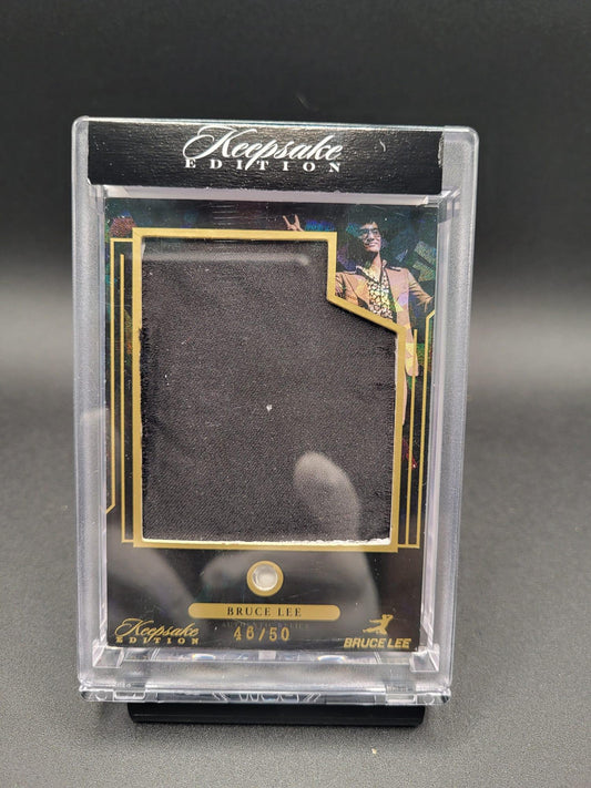 Reliquia 2024 Bruce Lee 50th Anniversary Keepsake Ed Card 72 Jumbo Relic BlackIce 46/50 Gemstone 6 mm Green Amethyst