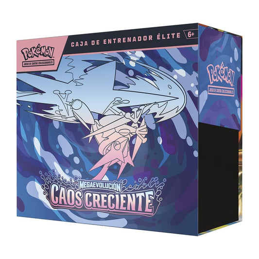 Pokémon TCG: Caja de Entrenador Élite de Megaevolución CAOS CRECIENTE Español