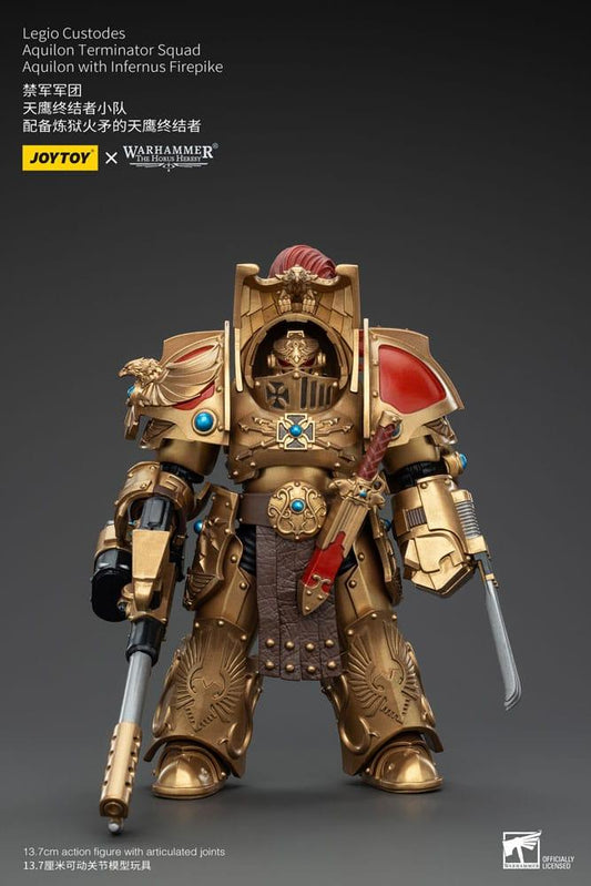 The Horus Heresy Figura 1/18 Legio Custodes Aquilon Terminator Squad Aquilon with Infernus Firepike 14 cm